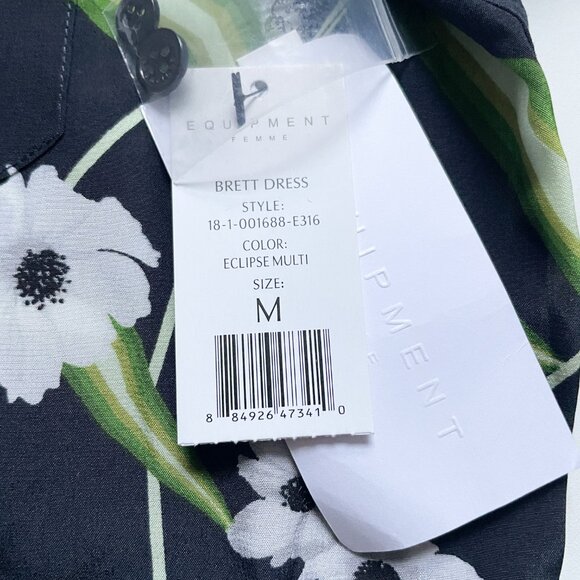 Equipment Brett Silk Shirtdress Eclipse Floral Multi Size Medium NEW NWT - Picture 6 of 10